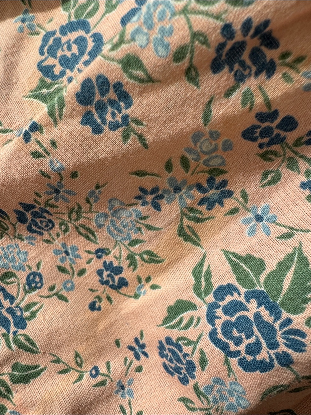 Vintage 70s Pink and Blue Floral Tiered Peasant Dress - Picture 16 of 16